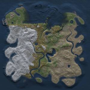 Thumbnail Rust Map: Procedural Map, Size: 4000, Seed: 45646, 14 Monuments