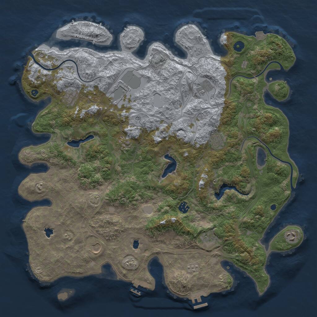 Rust Map: Procedural Map, Size: 4500, Seed: 15051988, 16 Monuments