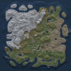 Thumbnail Rust Map: Procedural Map, Size: 4500, Seed: 1810786921, 16 Monuments
