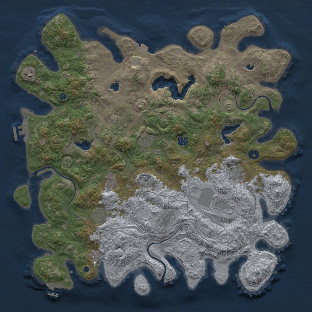 Rust Map: Procedural Map, Size: 4500, Seed: 1999215930, 15 Monuments