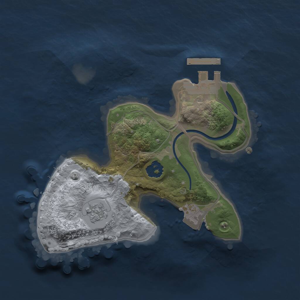 Rust Map: Procedural Map, Size: 1800, Seed: 1121, 3 Monuments