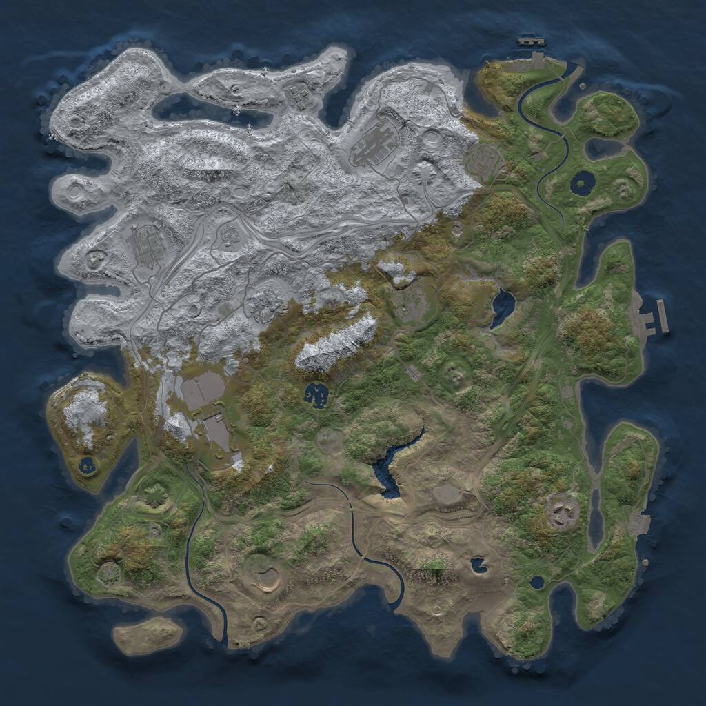 Rust Map: Procedural Map, Size: 4250, Seed: 4513, 16 Monuments