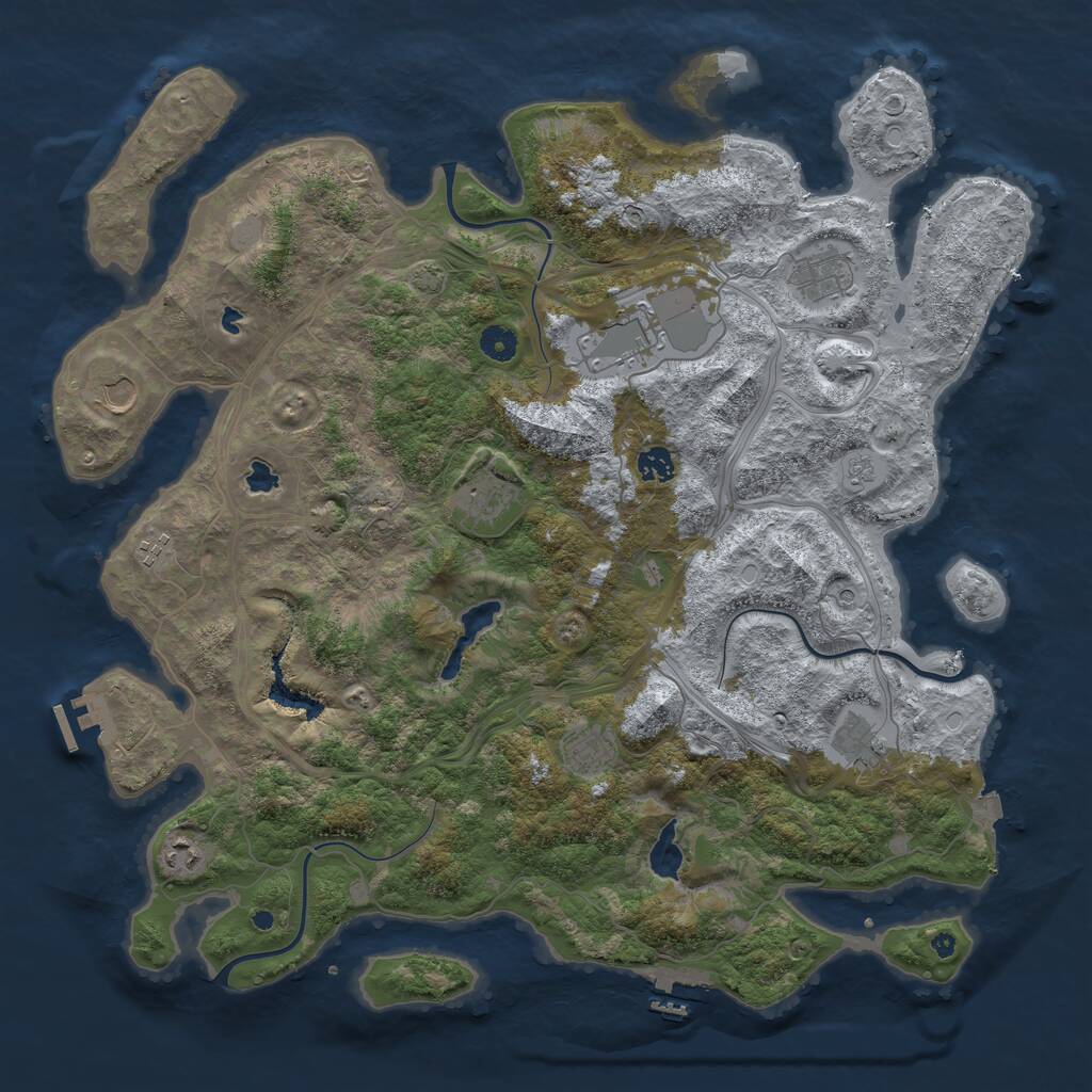 Rust Map: Procedural Map, Size: 4500, Seed: 950676647, 15 Monuments