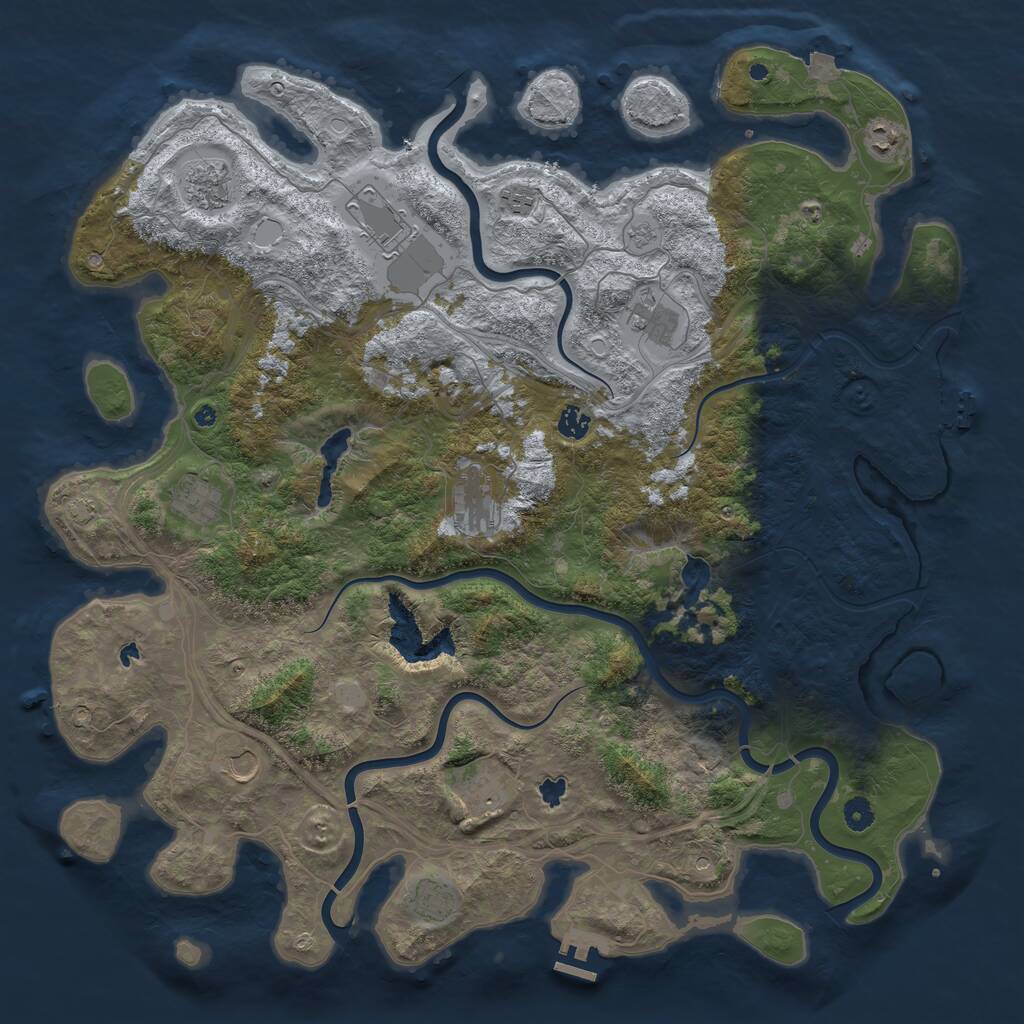 Rust Map: Procedural Map, Size: 4800, Seed: 977636613, 17 Monuments