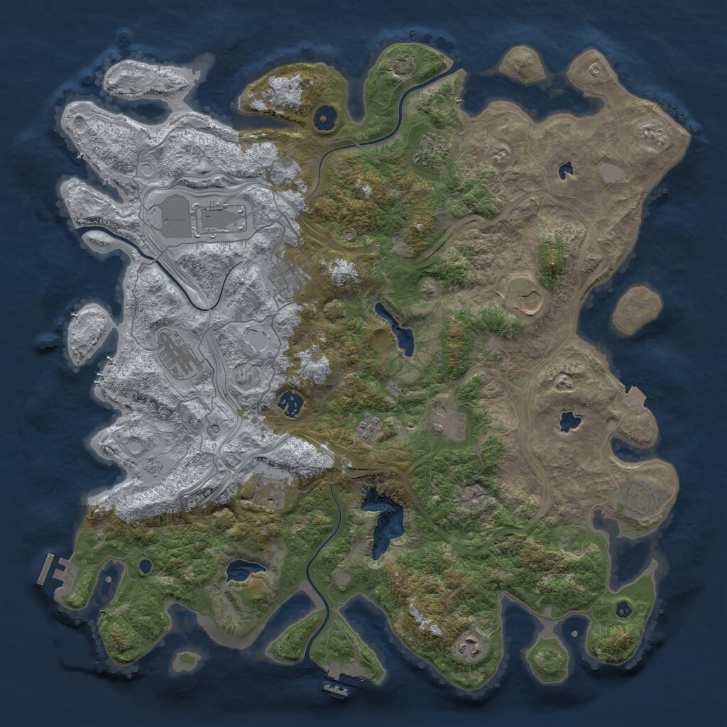Rust Map: Procedural Map, Size: 4500, Seed: 1353457892, 17 Monuments