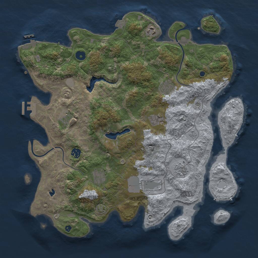 Rust Map: Procedural Map, Size: 4000, Seed: 1684895, 14 Monuments