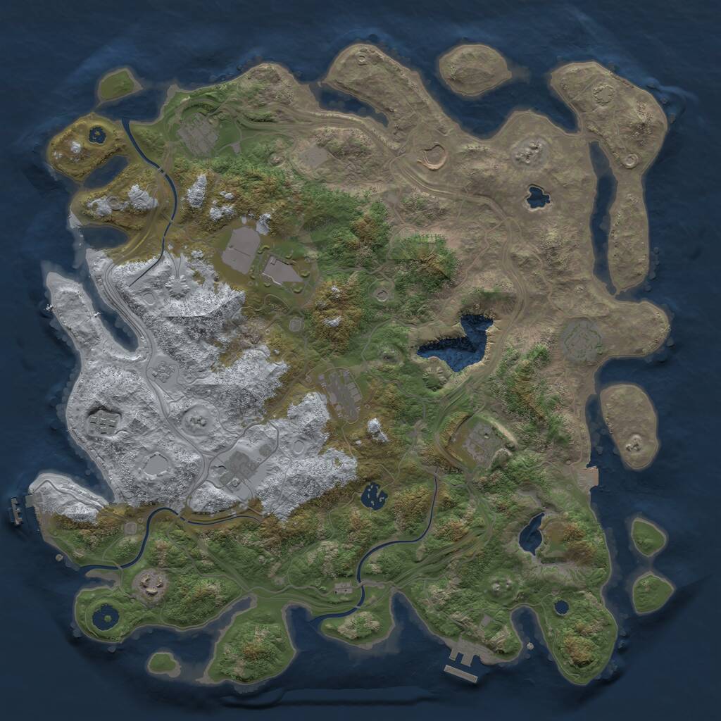 Rust Map: Procedural Map, Size: 4250, Seed: 277317575, 16 Monuments