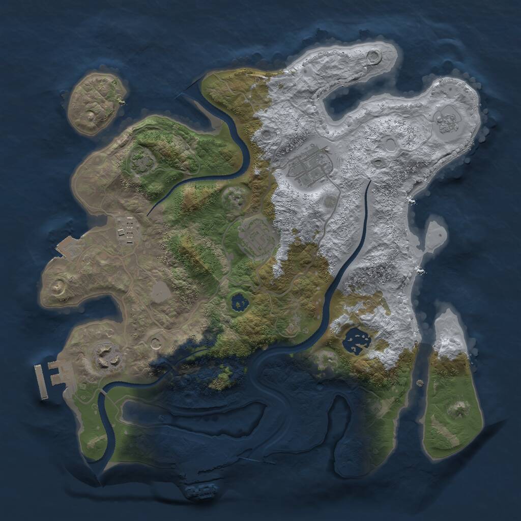 Rust Map: Procedural Map, Size: 3000, Seed: 684132909, 11 Monuments