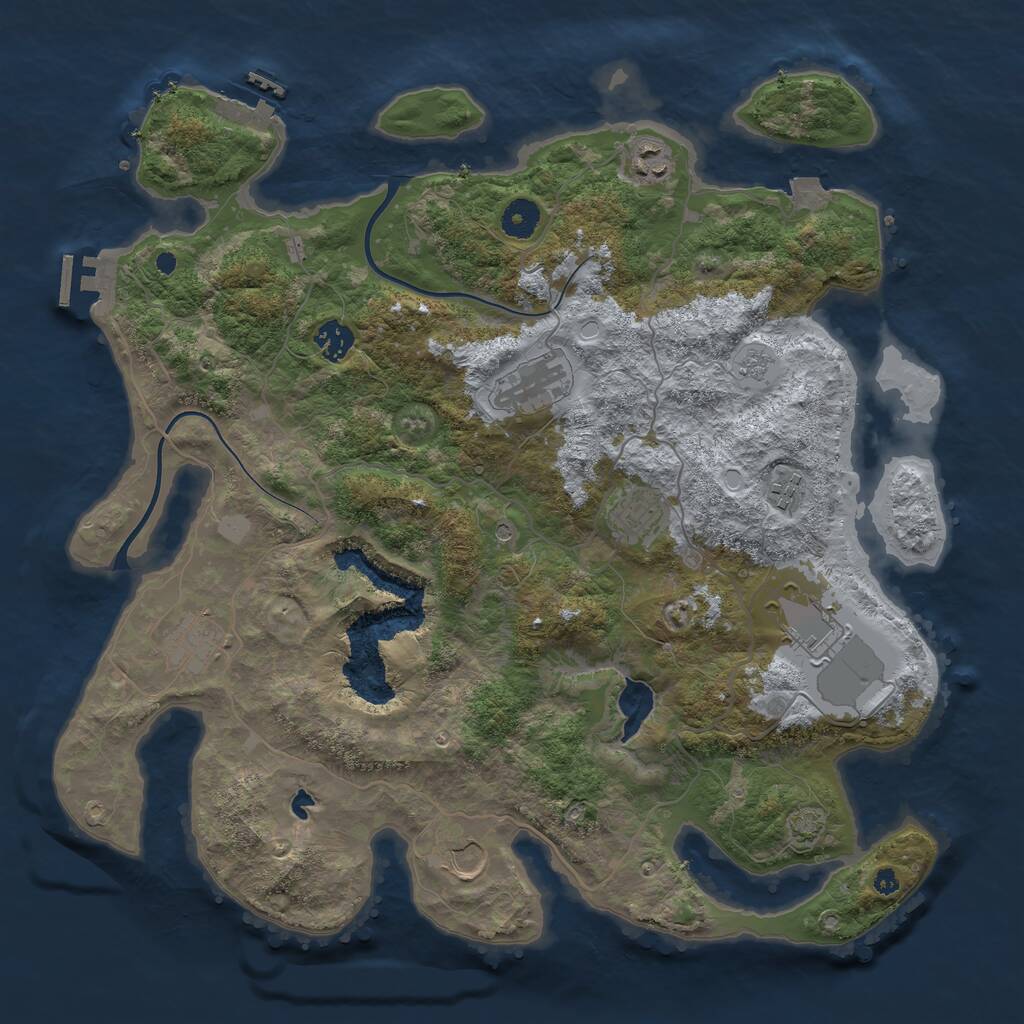 Rust Map: Procedural Map, Size: 4000, Seed: 109422429, 14 Monuments