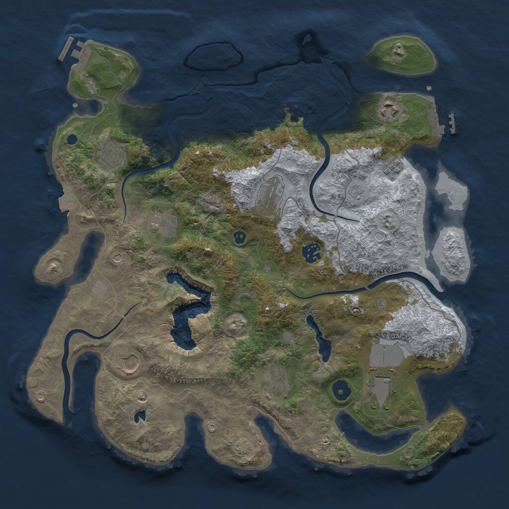 Rust Map: Procedural Map, Size: 4000, Seed: 109422429, 15 Monuments