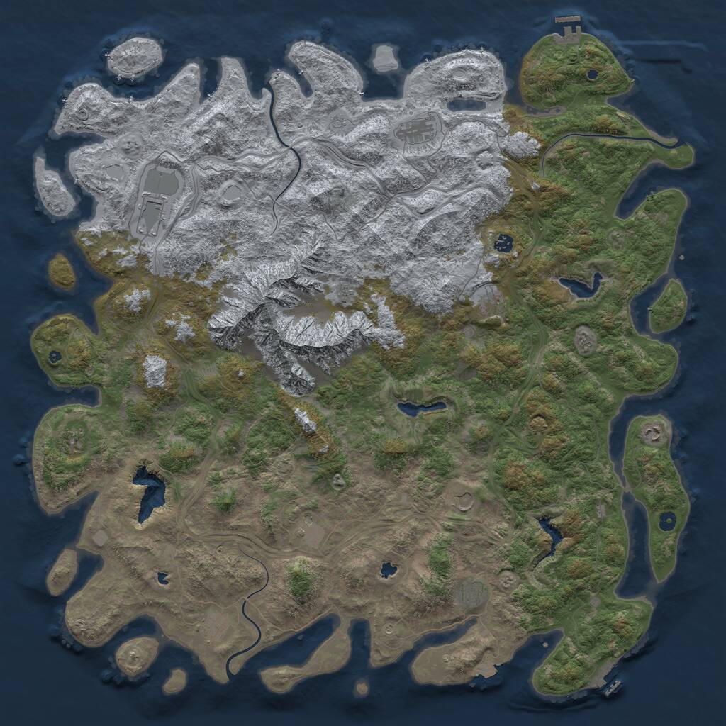 Rust Map: Procedural Map, Size: 5800, Seed: 17762077, 17 Monuments