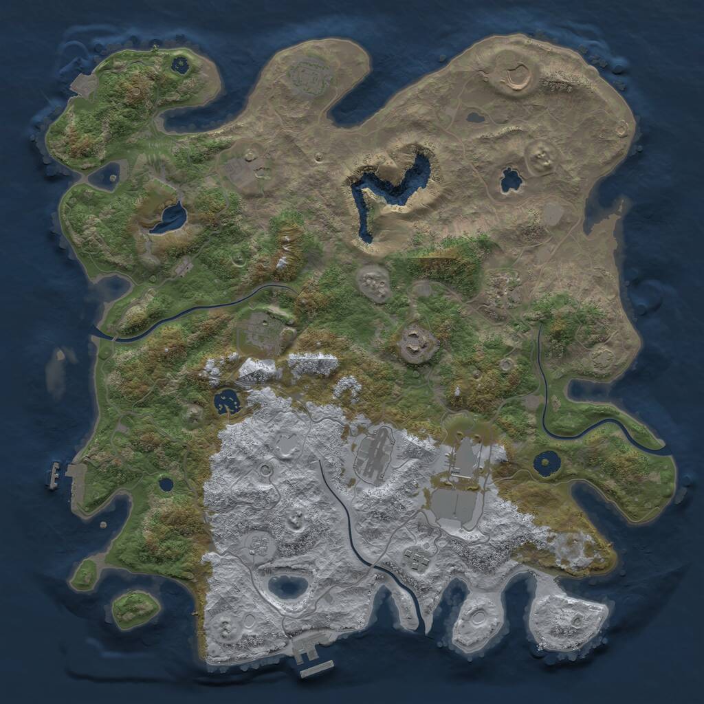 Rust Map: Procedural Map, Size: 4100, Seed: 44090000, 16 Monuments