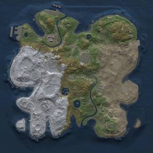 Thumbnail Rust Map: Procedural Map, Size: 3000, Seed: 18169, 12 Monuments