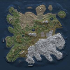 Thumbnail Rust Map: Procedural Map, Size: 3500, Seed: 1428232754, 13 Monuments