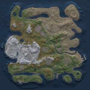 Thumbnail Rust Map: Procedural Map, Size: 3500, Seed: 3111111, 17 Monuments