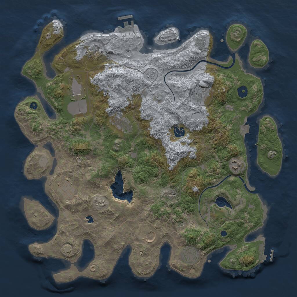 Rust Map: Procedural Map, Size: 4000, Seed: 1949861259, 16 Monuments