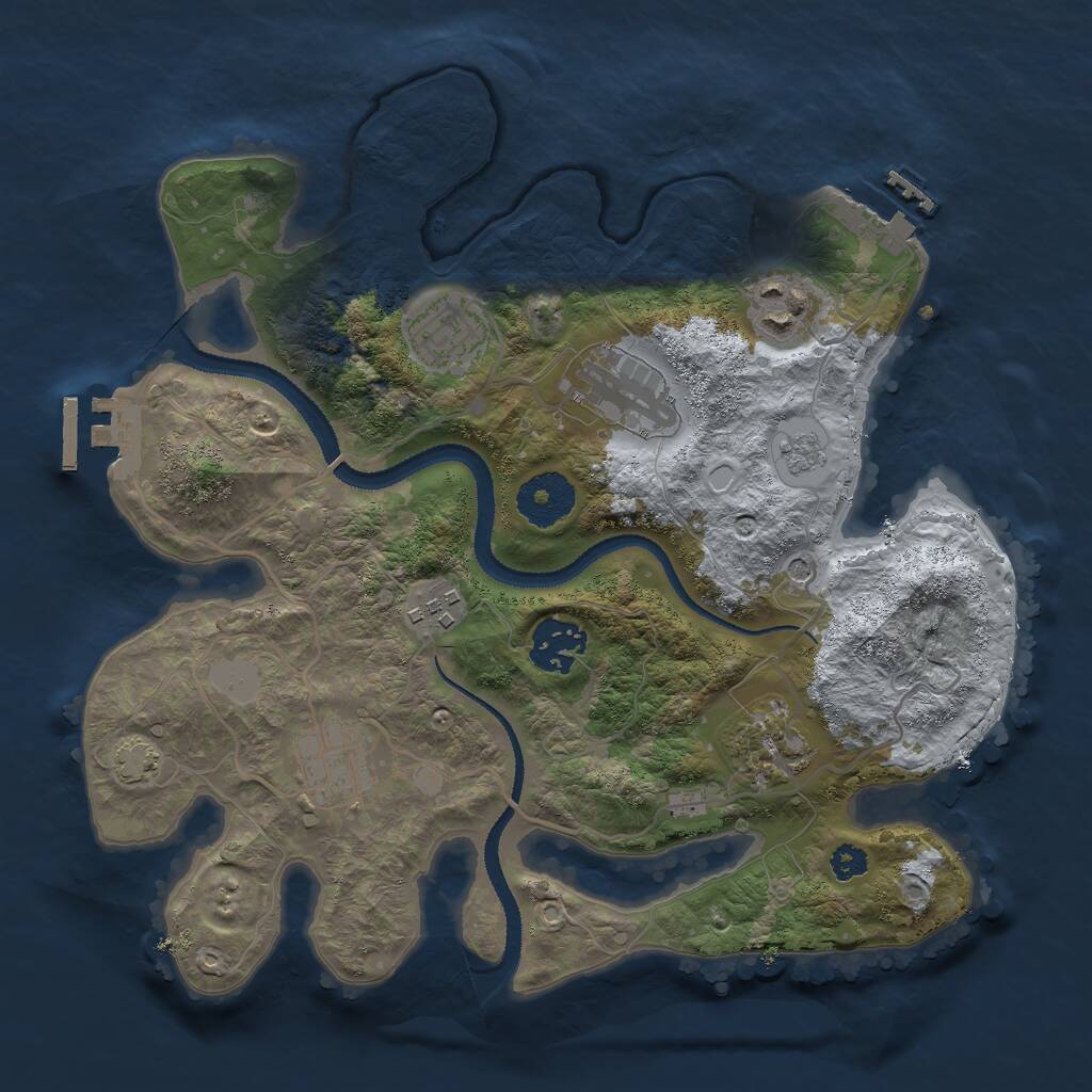 Rust Map: Procedural Map, Size: 3000, Seed: 1819, 13 Monuments