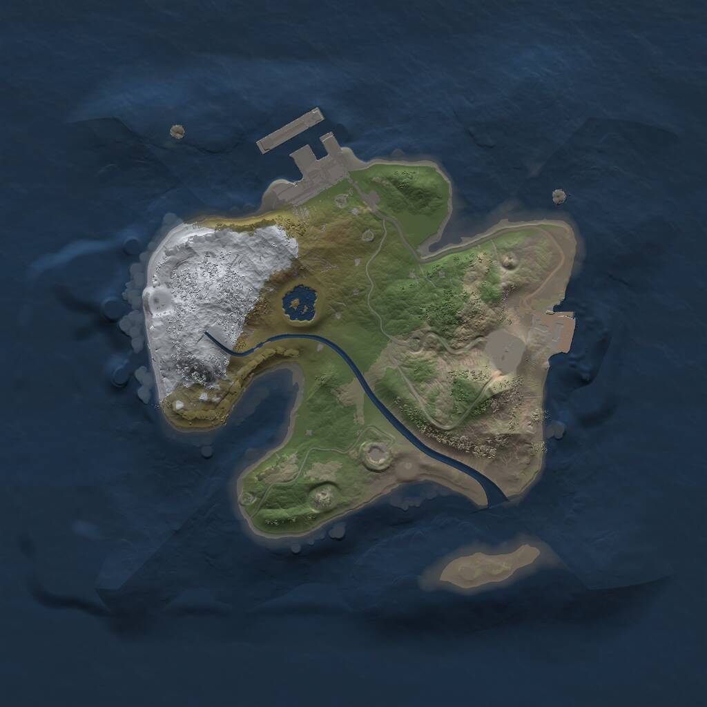 Rust Map: Procedural Map, Size: 2000, Seed: 1584629, 2 Monuments