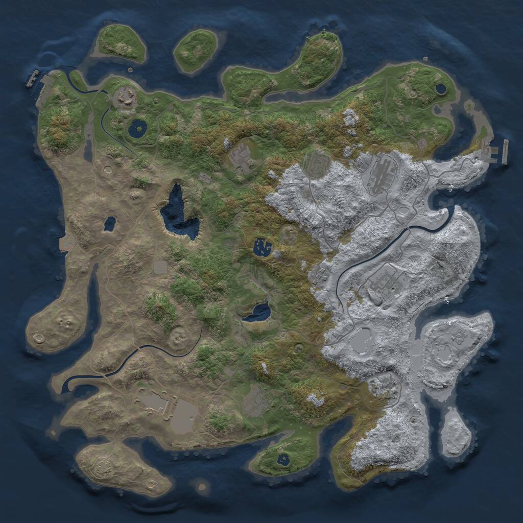 Rust Map: Procedural Map, Size: 4240, Seed: 155339493, 16 Monuments