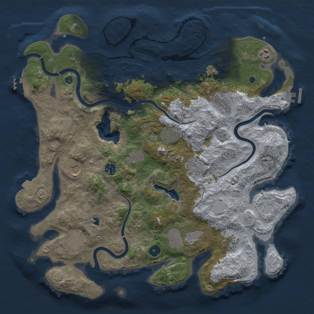 Rust Map: Procedural Map, Size: 4240, Seed: 155339493, 17 Monuments