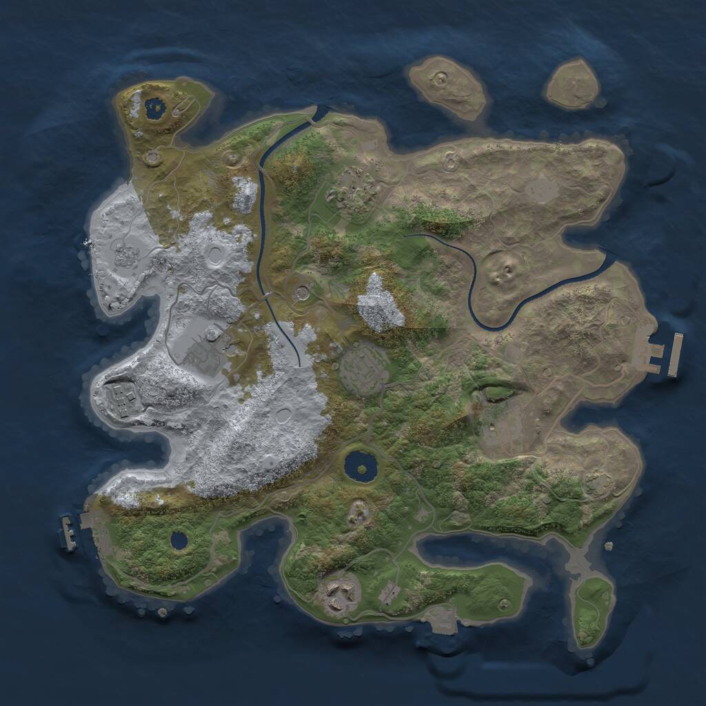 Rust Map: Procedural Map, Size: 3250, Seed: 732437687, 12 Monuments