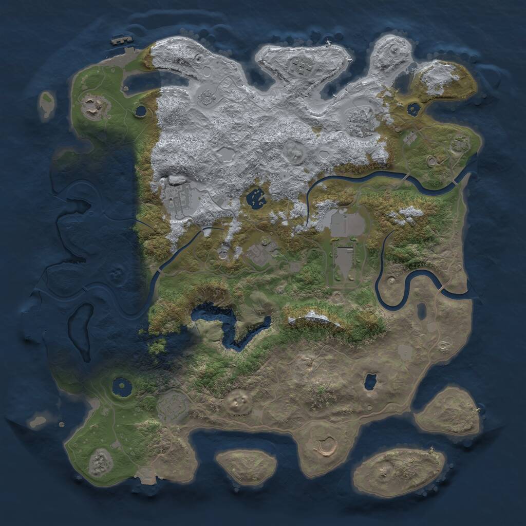 Rust Map: Procedural Map, Size: 4000, Seed: 66354, 15 Monuments