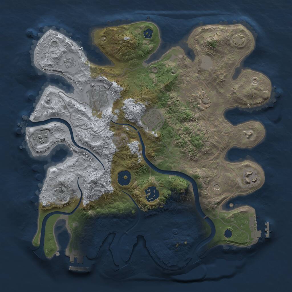 Rust Map: Procedural Map, Size: 3000, Seed: 6408, 12 Monuments
