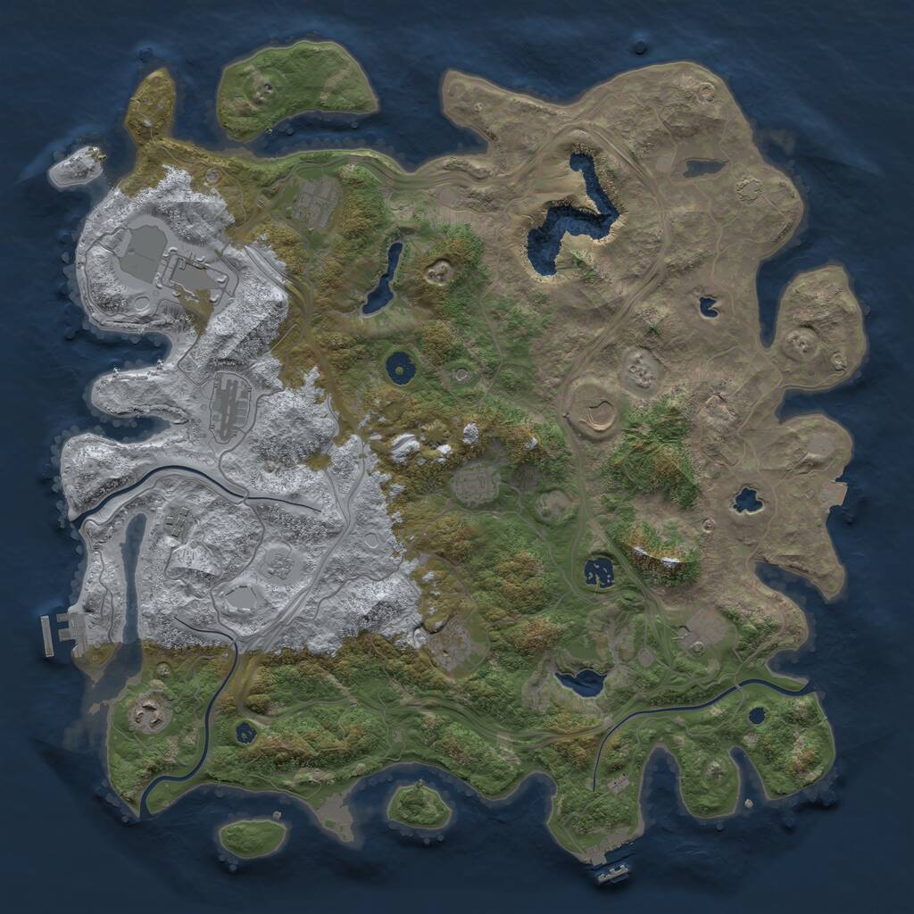 Rust Map: Procedural Map, Size: 4500, Seed: 67893426, 16 Monuments