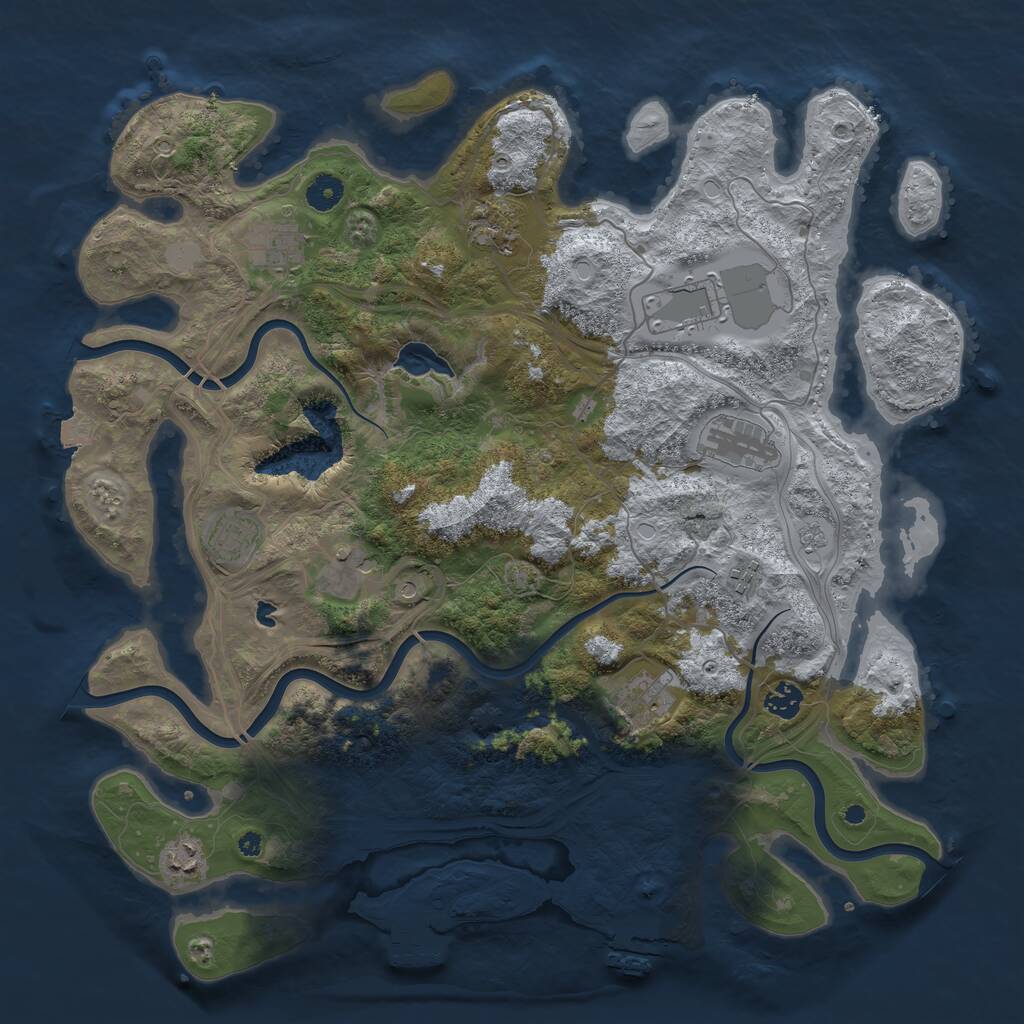 Rust Map: Procedural Map, Size: 4250, Seed: 97870005, 16 Monuments