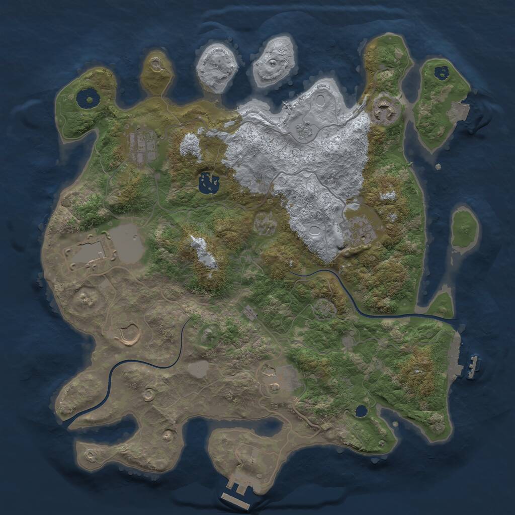 Rust Map: Procedural Map, Size: 3500, Seed: 1608452842, 12 Monuments