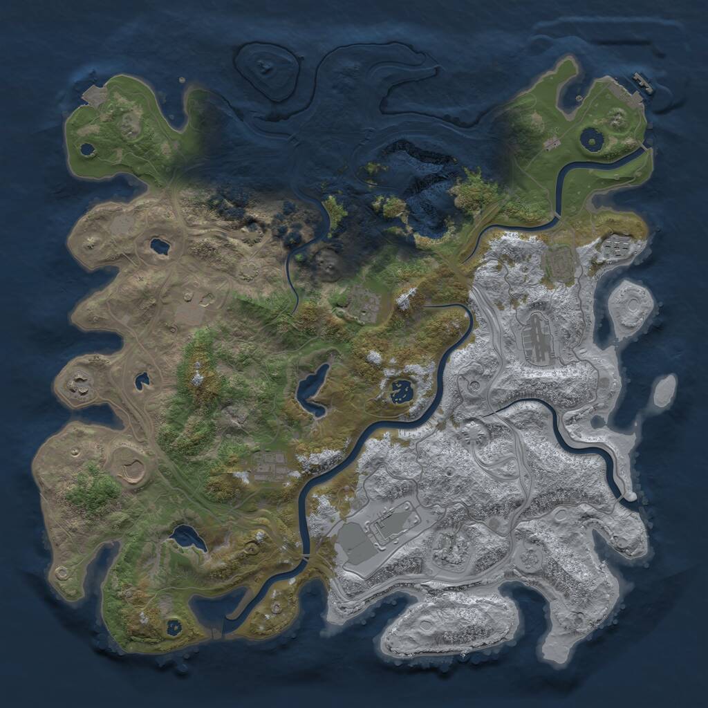 Rust Map: Procedural Map, Size: 4500, Seed: 7891231, 16 Monuments