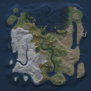 Thumbnail Rust Map: Procedural Map, Size: 3500, Seed: 2119689680, 13 Monuments