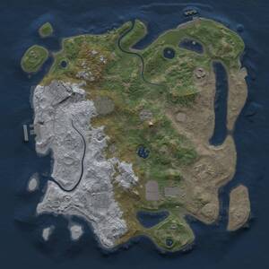 Thumbnail Rust Map: Procedural Map, Size: 3500, Seed: 2119689680, 14 Monuments