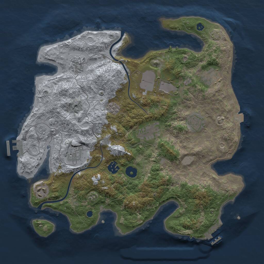 Rust Map: Procedural Map, Size: 3500, Seed: 1269677932, 15 Monuments