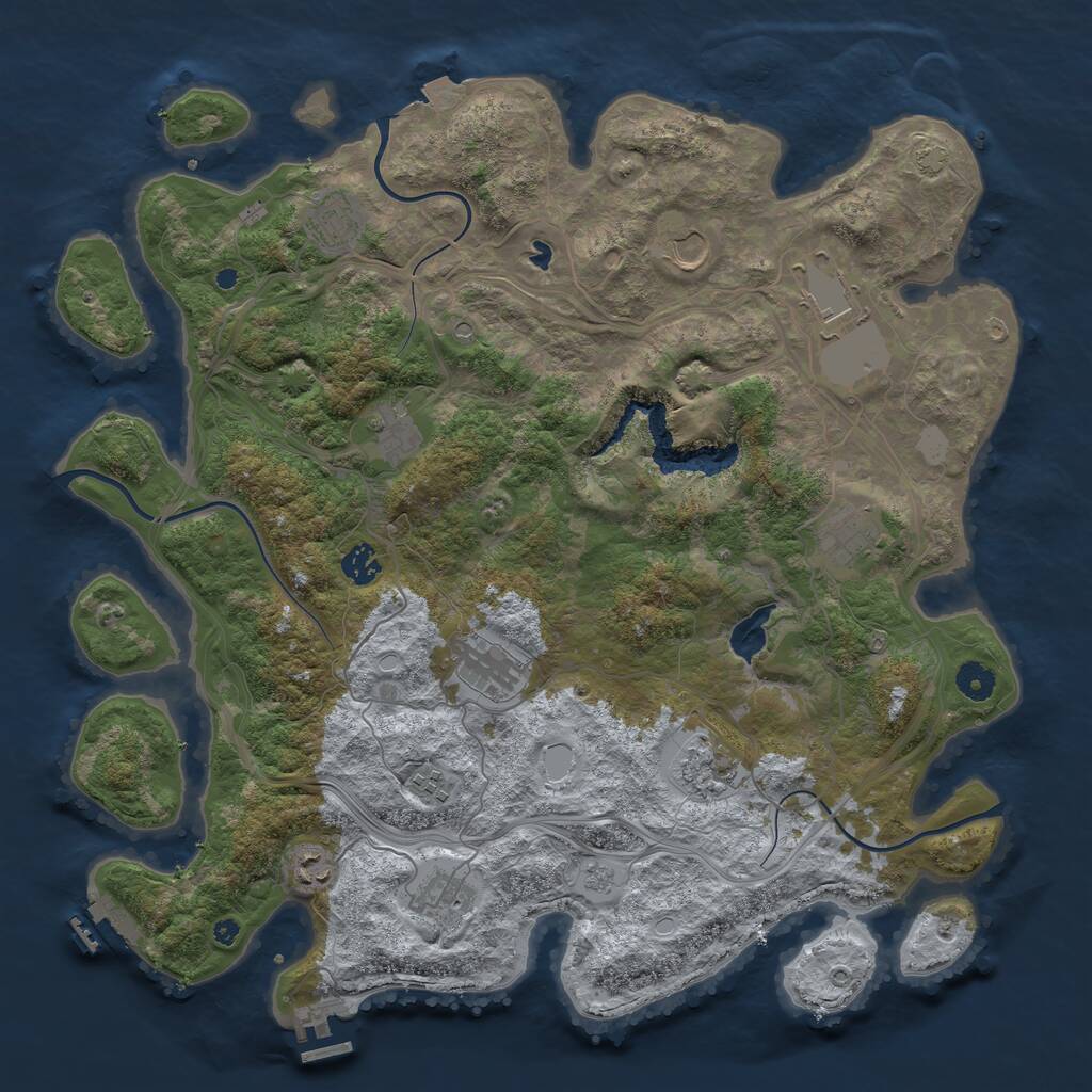 Rust Map: Procedural Map, Size: 4250, Seed: 1560555147, 17 Monuments