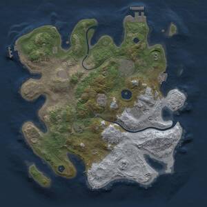 Thumbnail Rust Map: Procedural Map, Size: 3000, Seed: 96205579, 8 Monuments