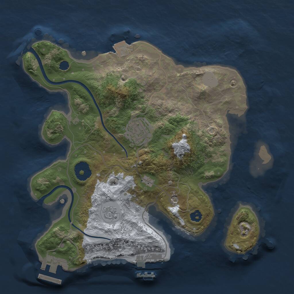 Rust Map: Procedural Map, Size: 2500, Seed: 2006438752, 6 Monuments