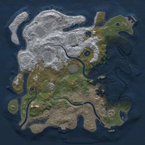 Thumbnail Rust Map: Procedural Map, Size: 3700, Seed: 989194008, 15 Monuments