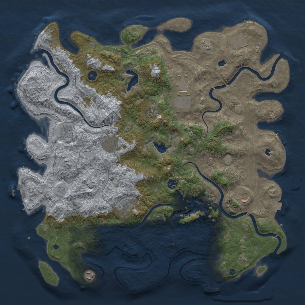 Rust Map: Procedural Map, Size: 4800, Seed: 934694328, 16 Monuments