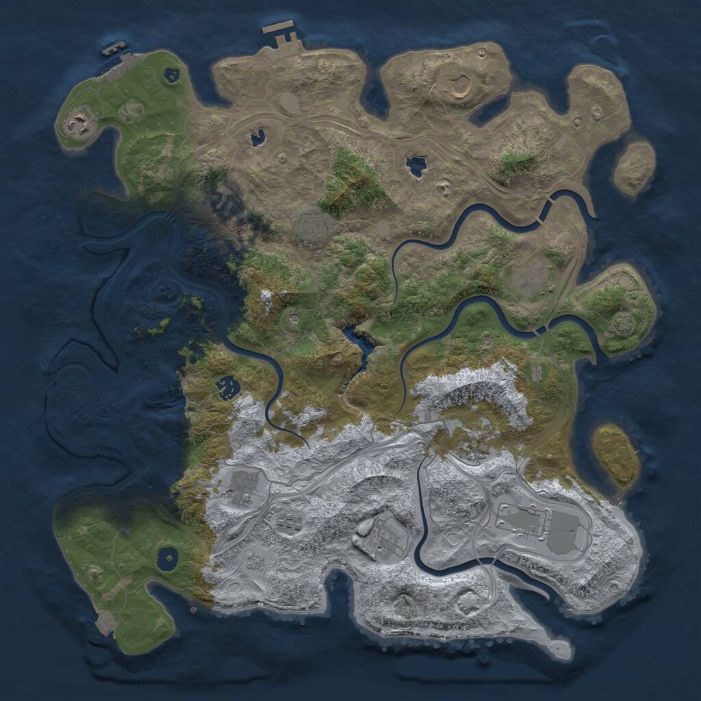 Rust Map: Procedural Map, Size: 4500, Seed: 98596218, 17 Monuments