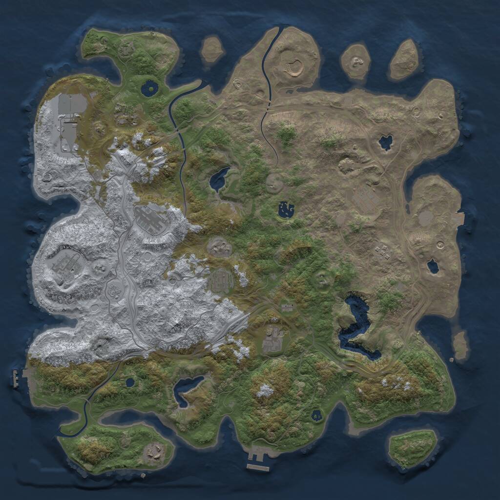 Rust Map: Procedural Map, Size: 4500, Seed: 526276434, 17 Monuments