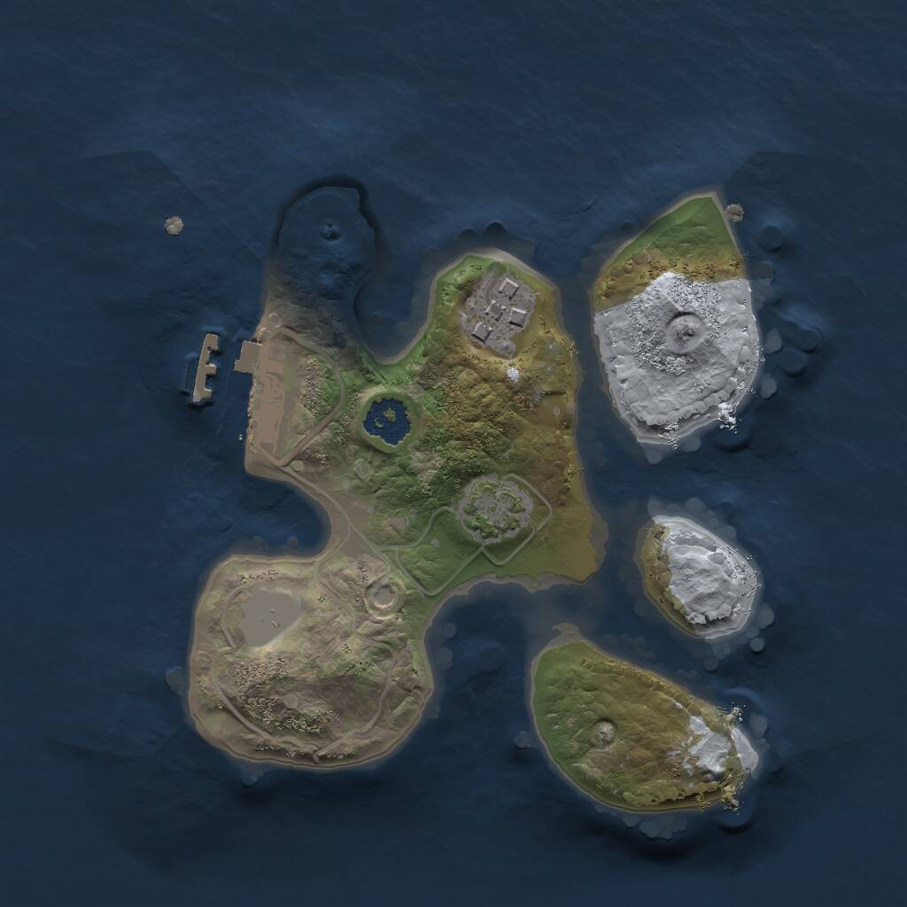 Rust Map: Procedural Map, Size: 2000, Seed: 6576358, 4 Monuments