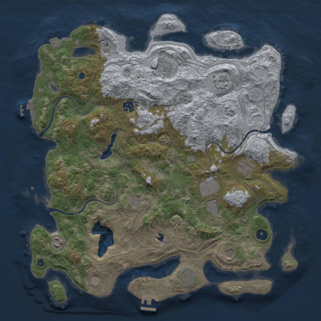 Rust Map: Procedural Map, Size: 4250, Seed: 1712533102, 16 Monuments