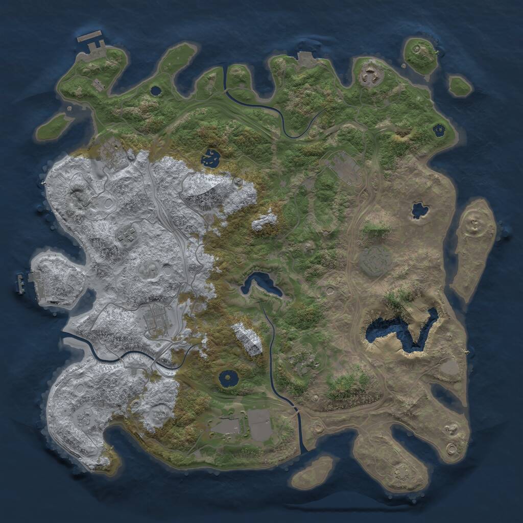 Rust Map: Procedural Map, Size: 4250, Seed: 1323259856, 15 Monuments