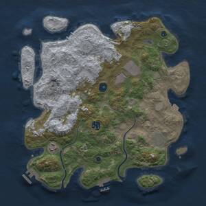 Thumbnail Rust Map: Procedural Map, Size: 3500, Seed: 1037997281, 12 Monuments