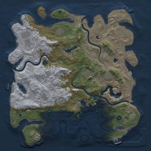 Thumbnail Rust Map: Procedural Map, Size: 4500, Seed: 1302697367, 15 Monuments
