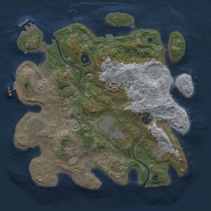 Thumbnail Rust Map: Procedural Map, Size: 3500, Seed: 937633385, 12 Monuments