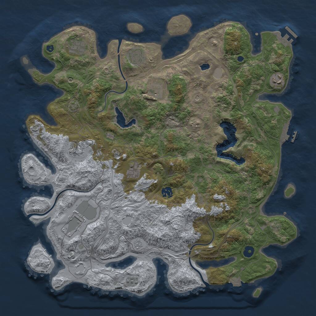 Rust Map: Procedural Map, Size: 4250, Seed: 410195377, 15 Monuments