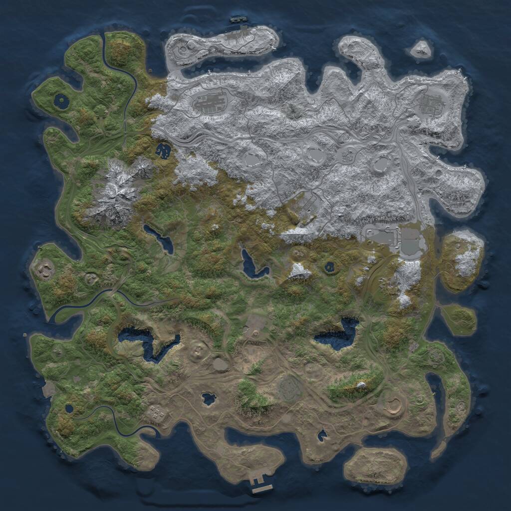 Rust Map: Procedural Map, Size: 5000, Seed: 898345920, 17 Monuments