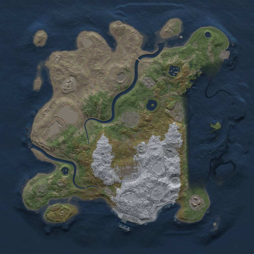 Rust Map: Procedural Map, Size: 3500, Seed: 253734391, 14 Monuments